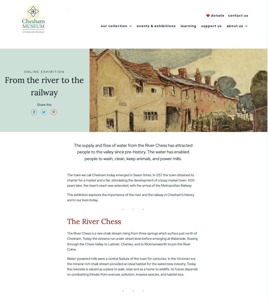Front page of From The River to the Railway exhibition