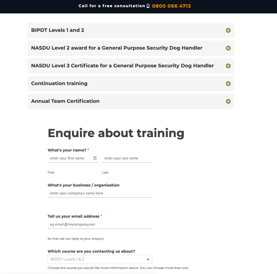 FSS training page